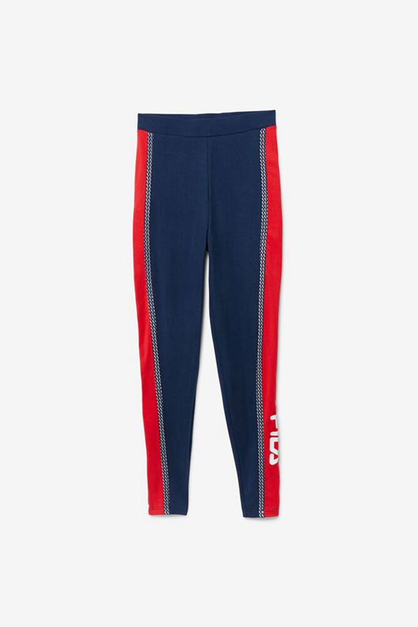 Leggins Fila Mujer Azul Marino / Rojas / Blancas - Ona Side Stripe - España 840593ZIV